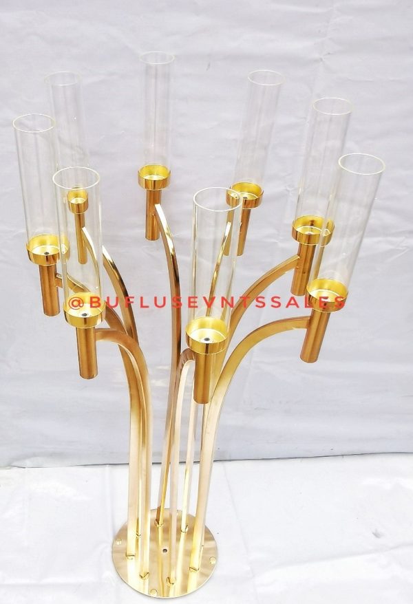 Short 8 Gold Candle Holders